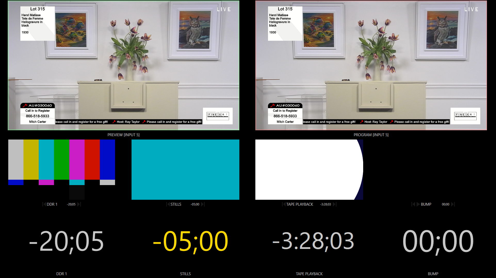 TVGI NDI source selected in TriCaster